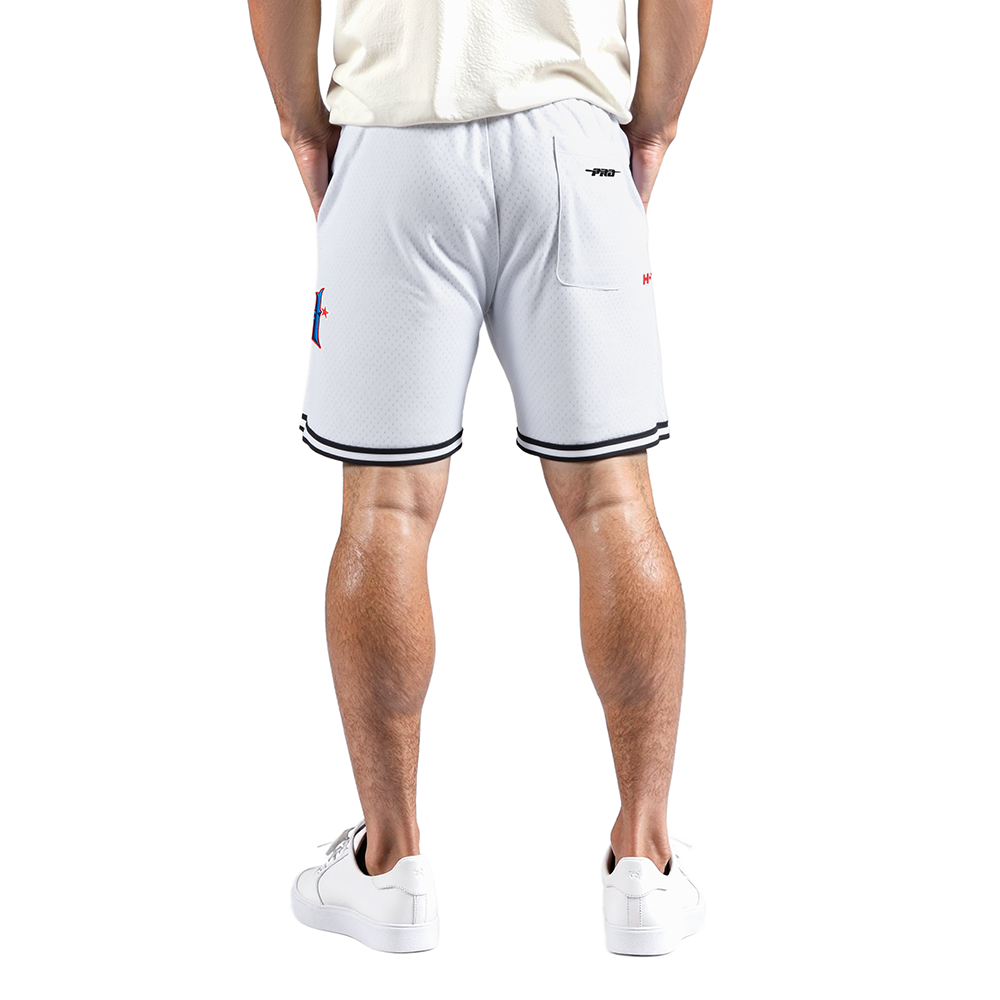 NFL HOUSTON TEXANS CLASSIC MESH SHORT À BANDES POUR HOMME (BLANC/NOIR/BLANC)