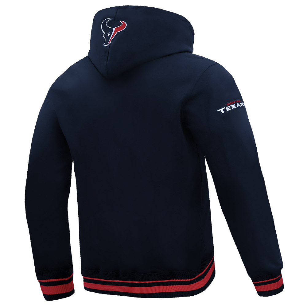 NFL HOUSTON TEXANS SCRIPT TAIL CHANDAIL À CAPUCHON EN MOLLETON CÔTELÉ POUR HOMME (MARINE MINUIT/ROUGE/MARINE MINUIT)
