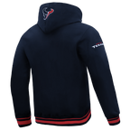NFL HOUSTON TEXANS SCRIPT TAIL CHANDAIL À CAPUCHON EN MOLLETON CÔTELÉ POUR HOMME (MARINE MINUIT/ROUGE/MARINE MINUIT)