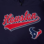 NFL HOUSTON TEXANS SCRIPT TAIL CHANDAIL À CAPUCHON EN MOLLETON CÔTELÉ POUR HOMME (MARINE MINUIT/ROUGE/MARINE MINUIT)