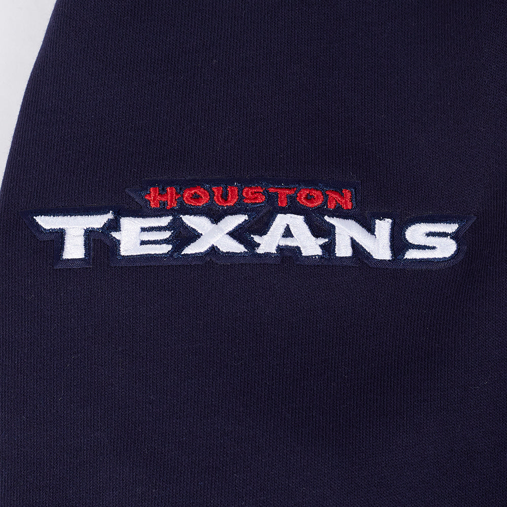 NFL HOUSTON TEXANS SCRIPT TAIL CHANDAIL À CAPUCHON EN MOLLETON CÔTELÉ POUR HOMME (MARINE MINUIT/ROUGE/MARINE MINUIT)