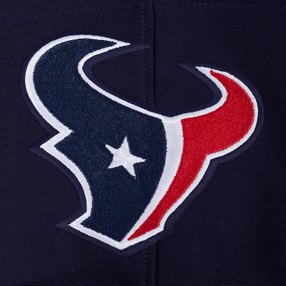 NFL HOUSTON TEXANS SCRIPT TAIL CHANDAIL À CAPUCHON EN MOLLETON CÔTELÉ POUR HOMME (MARINE MINUIT/ROUGE/MARINE MINUIT)