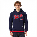 NFL HOUSTON TEXANS SCRIPT TAIL CHANDAIL À CAPUCHON EN MOLLETON CÔTELÉ POUR HOMME (MARINE MINUIT/ROUGE/MARINE MINUIT)