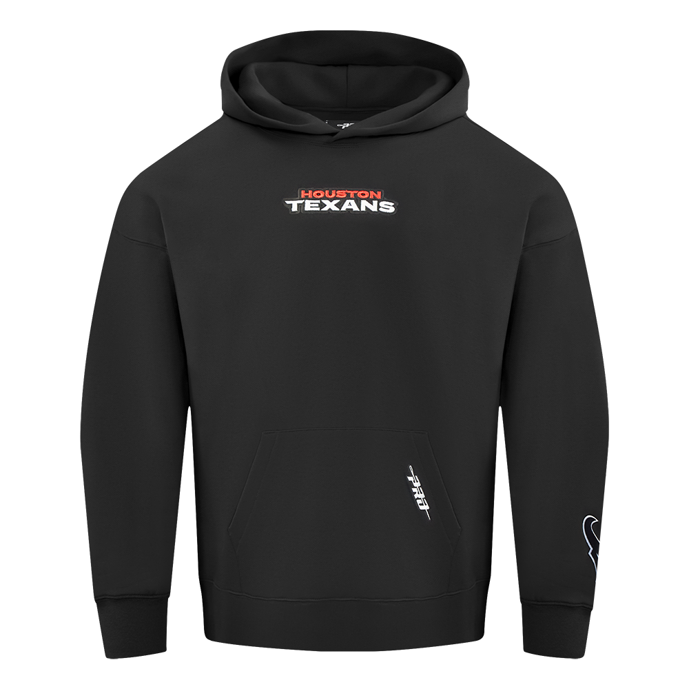 NFL HOUSTON TEXANS WINGSPAN MEN'S DROP SHOULDER FLC PO HOODIE (BLACK)