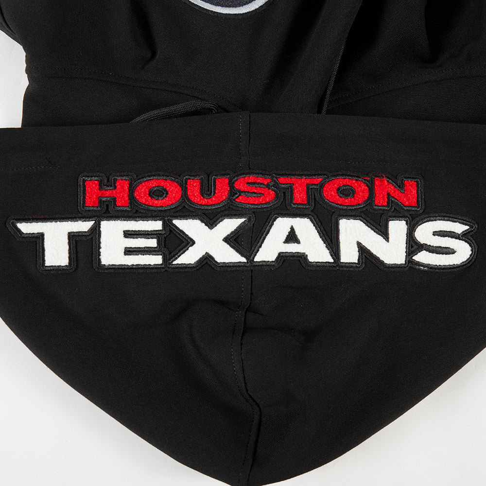 NFL HOUSTON TEXANS CLASSIC CHENILLE CHANDAIL À CAPUCHON EN MAILLE DOUBLE POUR HOMME (NOIR)