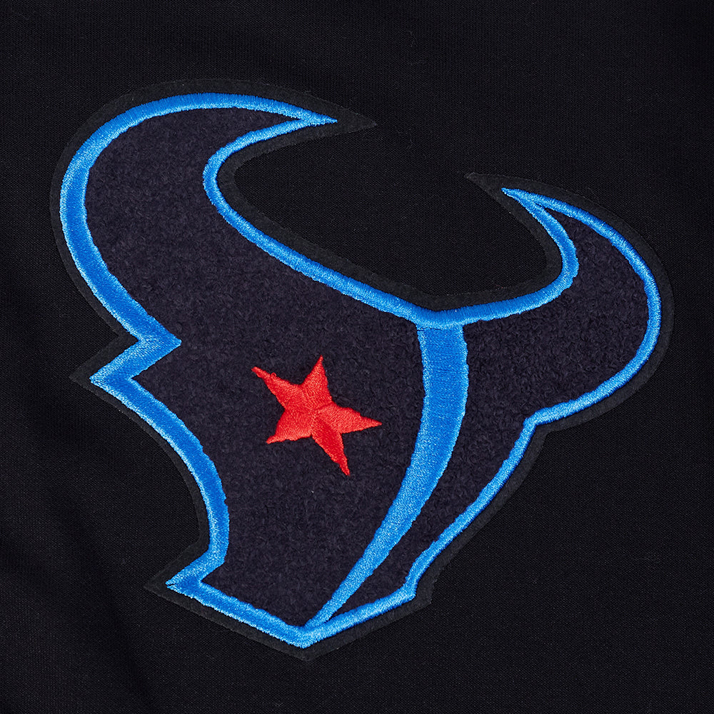NFL HOUSTON TEXANS CLASSIC CHENILLE CHANDAIL À CAPUCHON EN MAILLE DOUBLE À GLISSIÈRE POUR HOMME (NOIR)