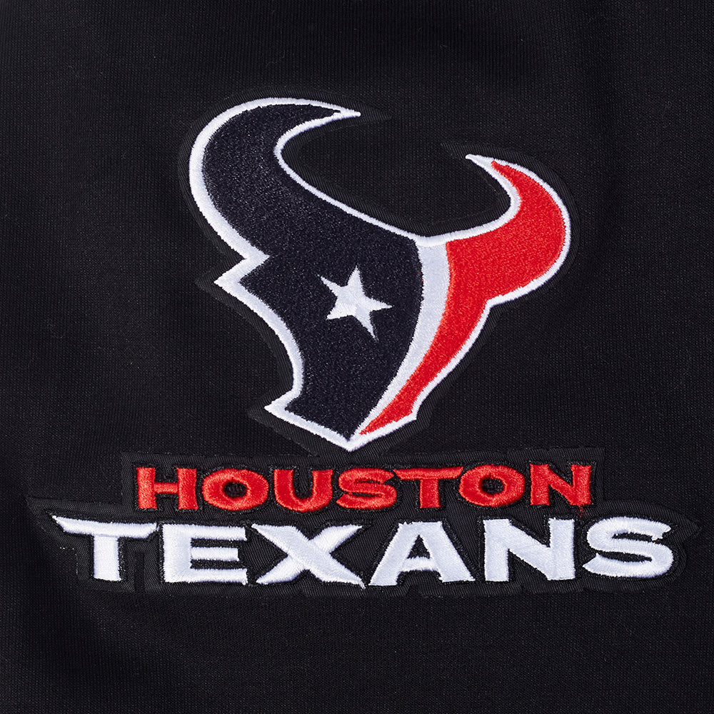 NFL HOUSTON TEXANS CLASSIC CHENILLE CHANDAIL À CAPUCHON EN MAILLE DOUBLE À GLISSIÈRE POUR HOMME (NOIR)