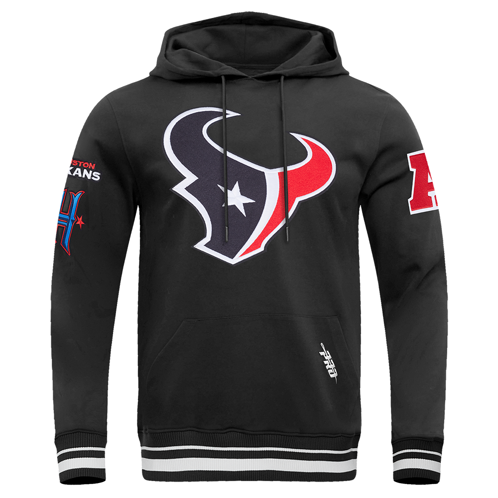 NFL HOUSTON TEXANS MASH UP CHANDAIL À CAPUCHON EN MOLLETON CÔTELÉ CLASSIQUE POUR HOMME (NOIR)