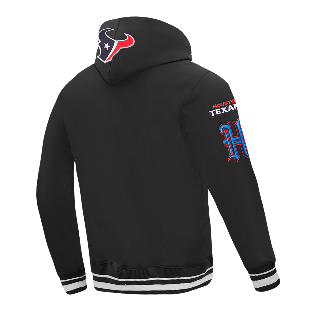 NFL HOUSTON TEXANS MASH UP CHANDAIL À CAPUCHON EN MOLLETON CÔTELÉ CLASSIQUE POUR HOMME (NOIR)