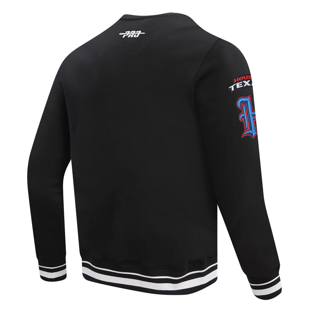 NFL HOUSTON TEXANS CLASSIC MASH UP MEN'S RIB FLC CREWNECK (BLACK)