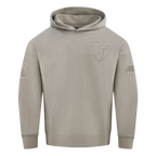 NFL HOUSTON TEXANS NEUTRAL MEN'S DROP SHOULDER FLEECE PULLOVER HOODIE (TAUPE)