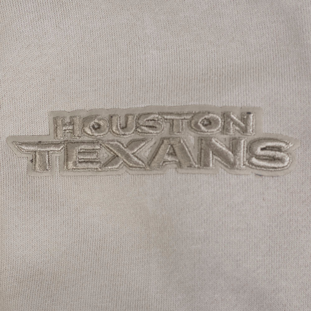 NFL HOUSTON TEXANS NEUTRAL MEN'S DROP SHOULDER FLEECE PULLOVER HOODIE (TAUPE)