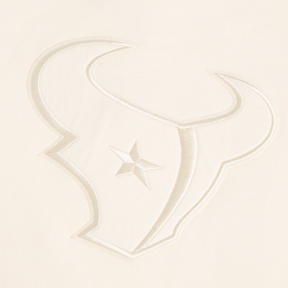 NFL HOUSTON TEXANS NEUTRAL CHANDAIL À COL ROND EN MOLLETON À ÉPAULES TOMBANTES POUR HOMME (COQUILLE D'ŒUF)