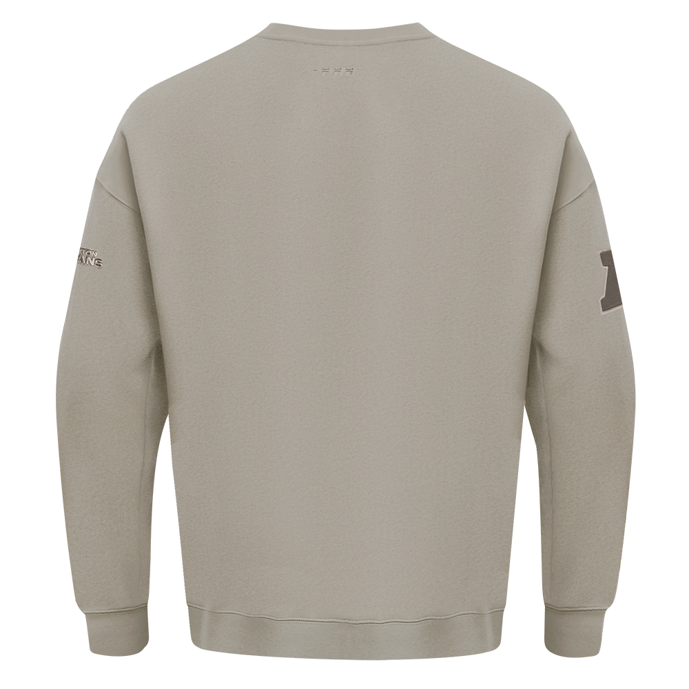 NFL HOUSTON TEXANS NEUTRAL MEN'S DROP SHOULDER FLC CREWNECK (TAUPE)