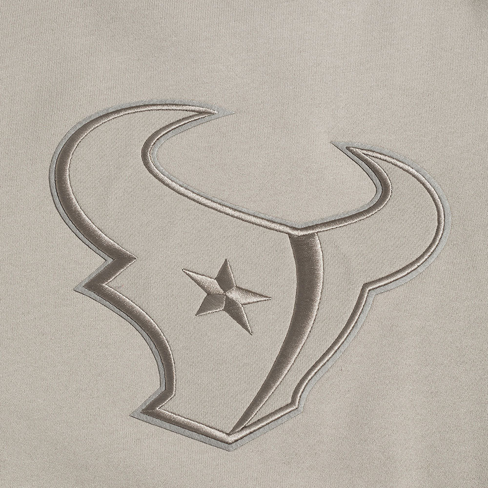 NFL HOUSTON TEXANS NEUTRAL MEN'S DROP SHOULDER FLC CREWNECK (TAUPE)