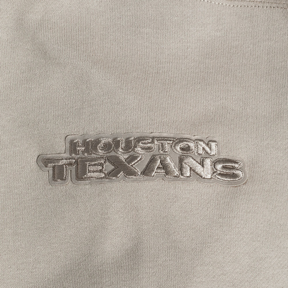 NFL HOUSTON TEXANS NEUTRAL MEN'S DROP SHOULDER FLC CREWNECK (TAUPE)