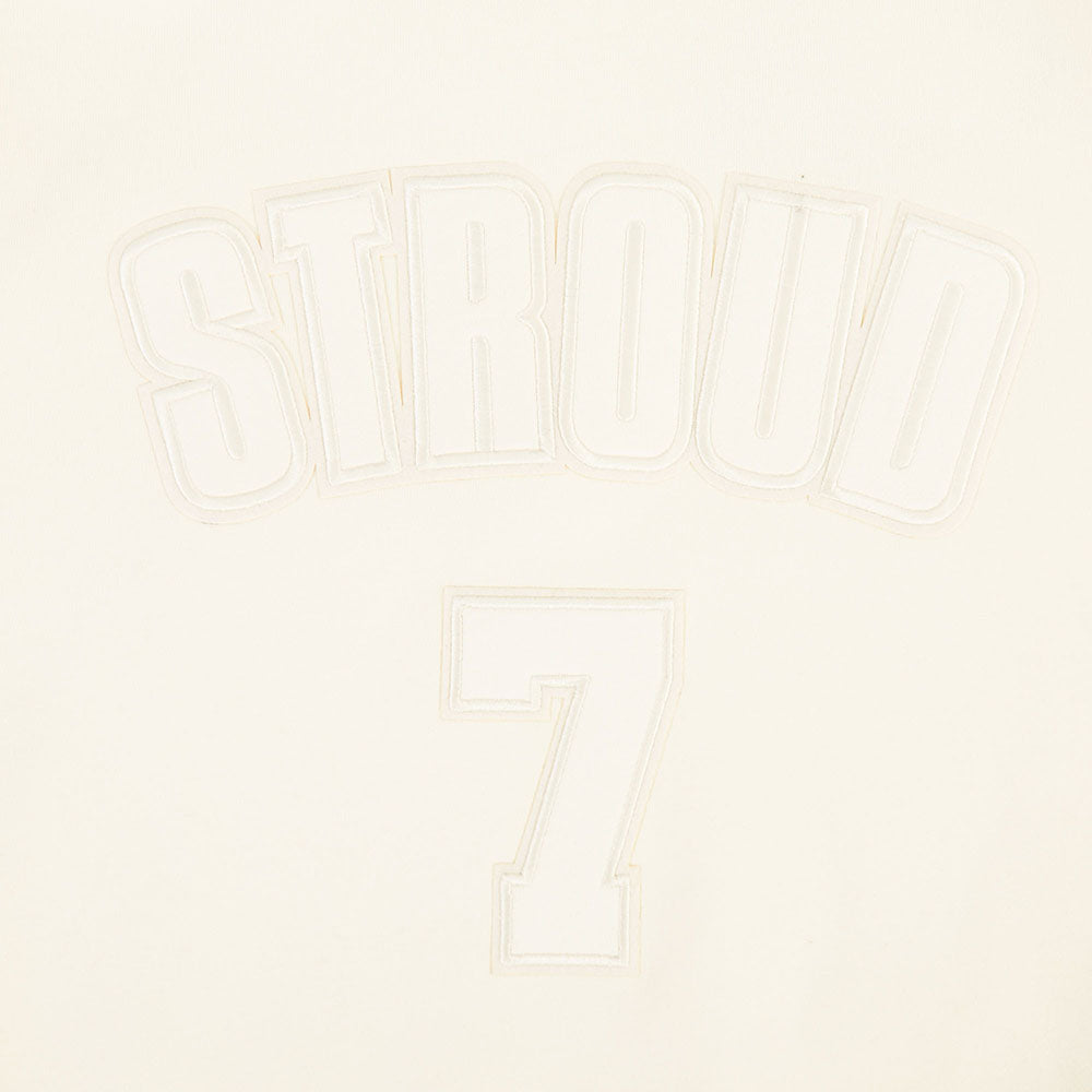 NFL HOUSTON TEXANS CJ STROUD #7 NEUTRAL PNN MEN'S PULLOVER HOODIE (EGGSHELL)