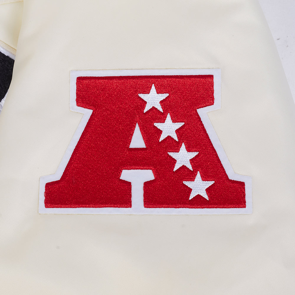 NFL HOUSTON TEXANS RETRO CLASSICS BLOUSON EN SATIN POUR HOMME (COQUILLE D'ŒUF/NOIR)