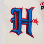 NFL HOUSTON TEXANS RETRO CLASSICS BLOUSON EN SATIN POUR HOMME (COQUILLE D'ŒUF/NOIR)