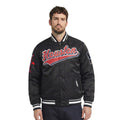 NFL HOUSTON TEXANS SCRIPT TAIL MEN'S RIB SATIN JACKET\ (BLACK)