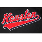 NFL HOUSTON TEXANS SCRIPT TAIL BLOUSON COLLÉGIAL EN LAINE À BORDS CÔTELÉS POUR HOMME (NOIR/BLANC)