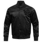 NFL HOUSTON TEXANS TRIPLE BLACK MEN'S SATIN JACKET (BLACK MEN'S)