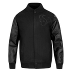 NFL HOUSTON TEXANS TRIPLE BLACK BLOUSON COLLÉGIAL EN LAINE POUR HOMME (NOIR DE JAIS HOMME)