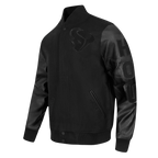NFL HOUSTON TEXANS TRIPLE BLACK BLOUSON COLLÉGIAL EN LAINE POUR HOMME (NOIR DE JAIS HOMME)