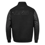 NFL HOUSTON TEXANS TRIPLE BLACK BLOUSON COLLÉGIAL EN LAINE POUR HOMME (NOIR DE JAIS HOMME)