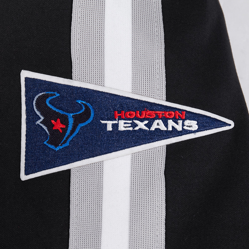 NFL HOUSTON TEXANS BLOUSON PRO GAME DAY EN MAILLE DOUBLE POUR HOMME (NOIR/ARGENT/BLANC)