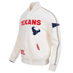 NFL HOUSTON TEXANS BLOUSON PRO GAME DAY EN MAILLE DOUBLE POUR HOMME (COQUILLE D'ŒUF/TAUPE/COQUILLE D'ŒUF)