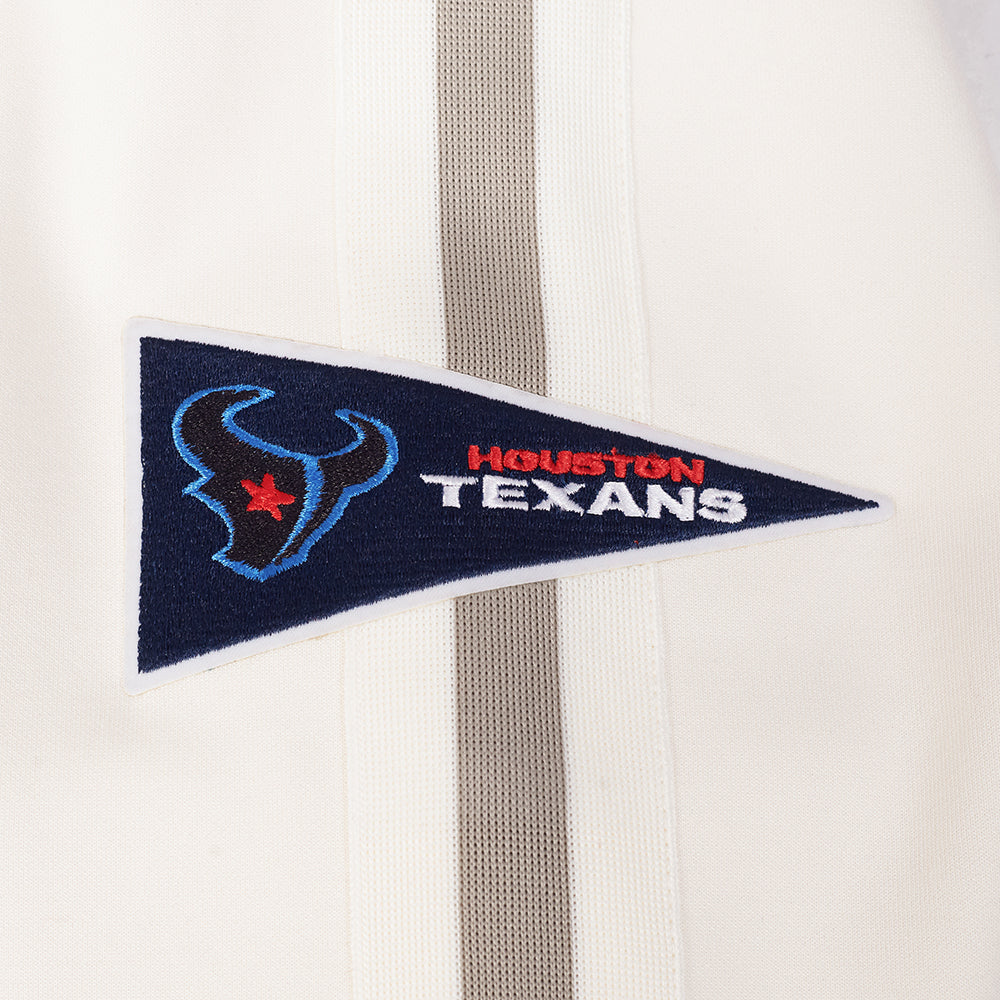 NFL HOUSTON TEXANS BLOUSON PRO GAME DAY EN MAILLE DOUBLE POUR HOMME (COQUILLE D'ŒUF/TAUPE/COQUILLE D'ŒUF)