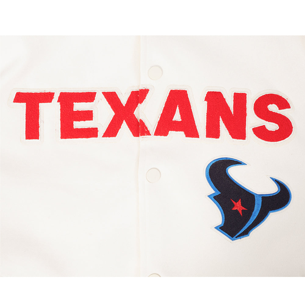 NFL HOUSTON TEXANS BLOUSON PRO GAME DAY EN MAILLE DOUBLE POUR HOMME (COQUILLE D'ŒUF/TAUPE/COQUILLE D'ŒUF)
