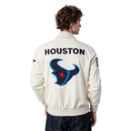 NFL HOUSTON TEXANS BLOUSON PRO GAME DAY EN MAILLE DOUBLE POUR HOMME (COQUILLE D'ŒUF/TAUPE/COQUILLE D'ŒUF)