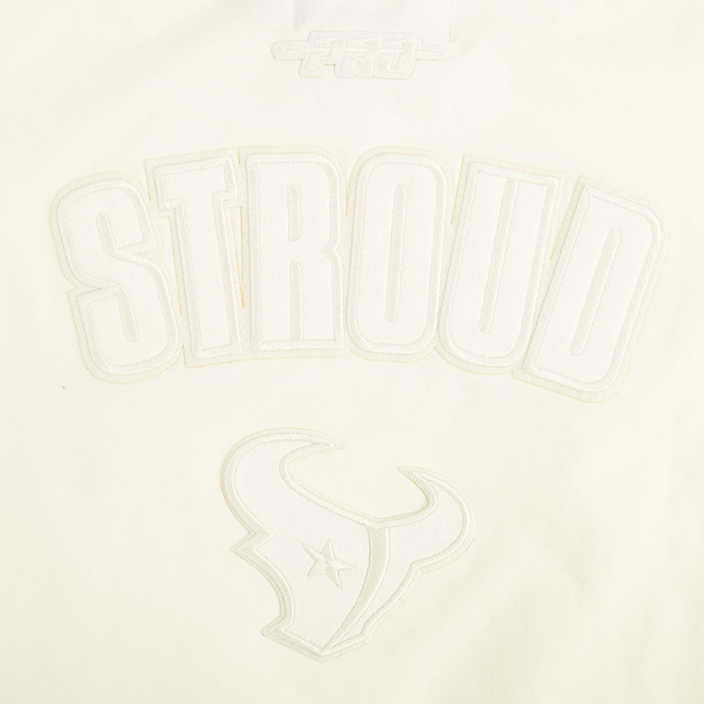NFL HOUSTON TEXANS CJ STROUD #7 NEUTRAL T-SHIRT EN JERSEY SIMPLE À COUPE CARRÉE POUR FEMME (COQUILLE D'ŒUF)