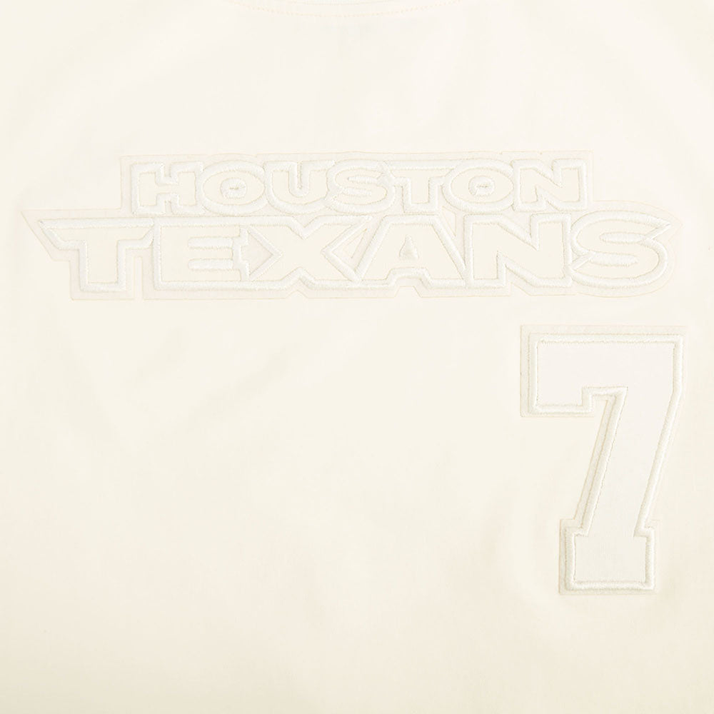 NFL HOUSTON TEXANS CJ STROUD #7 NEUTRAL T-SHIRT EN JERSEY SIMPLE À COUPE CARRÉE POUR FEMME (COQUILLE D'ŒUF)