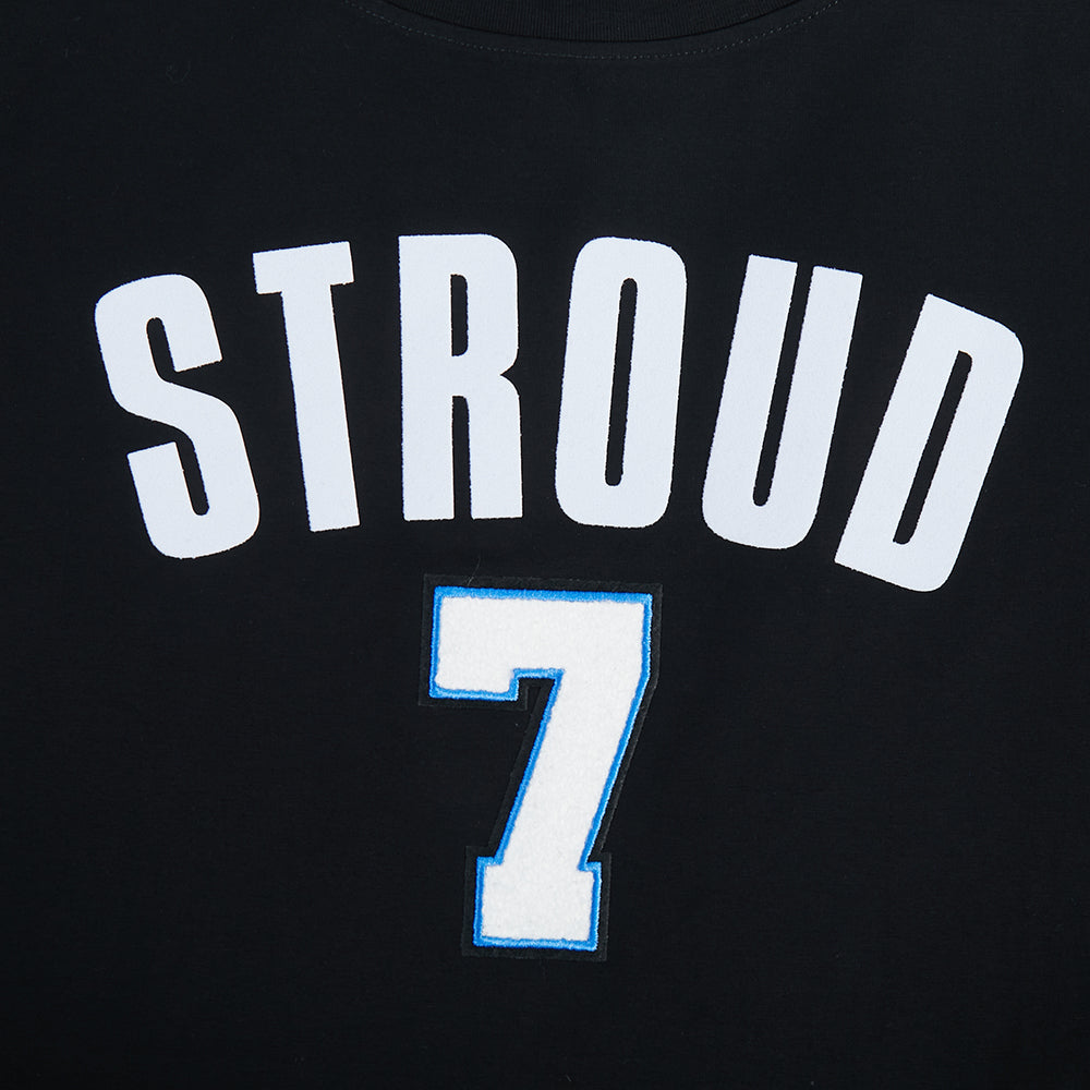 NFL HOUSTON TEXANS CJ STROUD #7 CLASSIC PNN WOMEN'S SJ BOXY TEE (BLACK)
