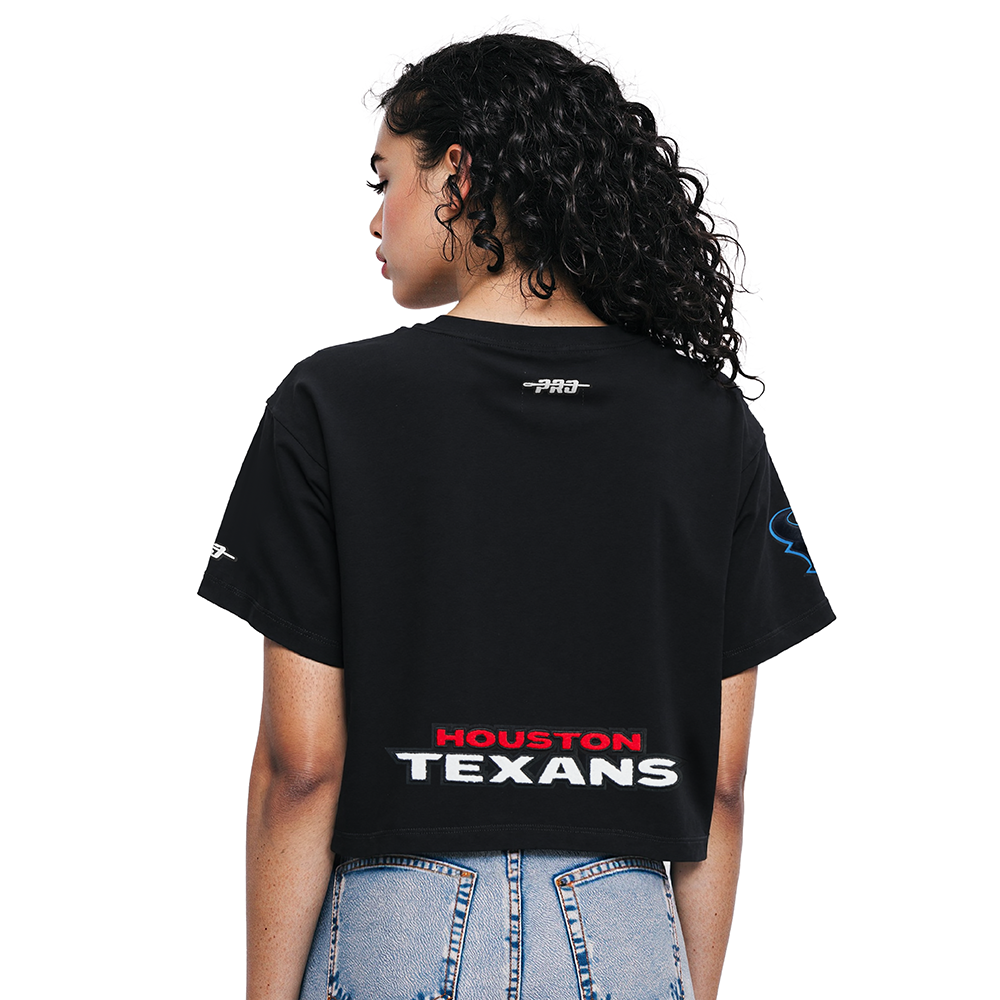 NFL HOUSTON TEXANS CJ STROUD #7 CLASSIC PNN WOMEN'S SJ BOXY TEE (BLACK)