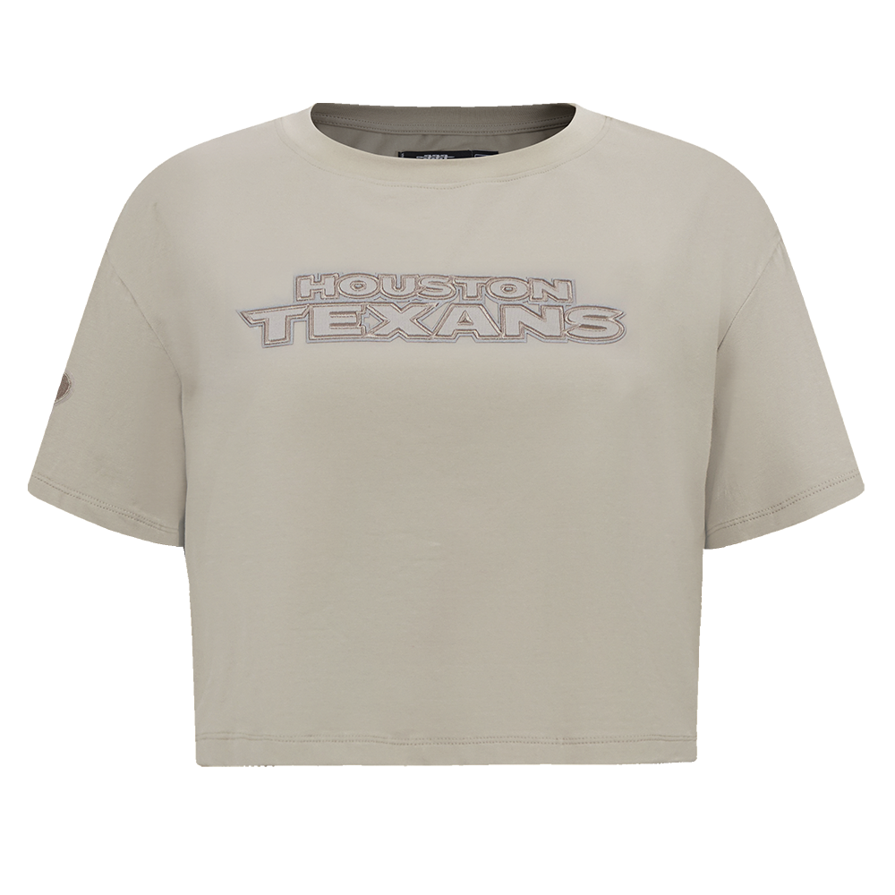 NFL HOUSTON TEXANS NEUTRAL T-SHIRT EN JERSEY SIMPLE À COUPE CARRÉE POUR FEMME (TAUPE)