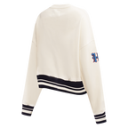 NFL HOUSTON TEXANS RETRO CLASSIC CHANDAIL À COL ROND EN MOLLETON POUR FEMME (COQUILLE D'ŒUF/NOIR)