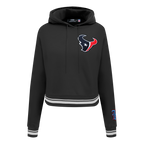 NFL HOUSTON TEXANS MASH UP CHANDAIL À CAPUCHON COURT EN MOLLETON CÔTELÉ POUR FEMME (NOIR)