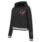 NFL HOUSTON TEXANS MASH UP CHANDAIL À CAPUCHON COURT EN MOLLETON CÔTELÉ POUR FEMME (NOIR)