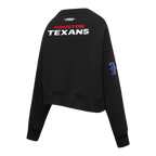 NFL HOUSTON TEXANS CJ STROUD #7 CLASSIC PNN WOMEN'S FLC CREWNECK (BLACK)