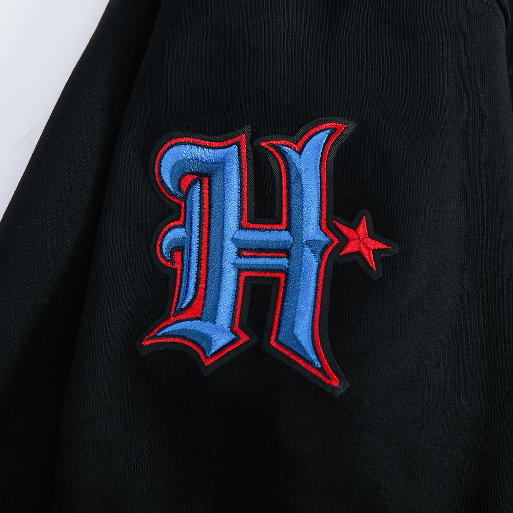 NFL HOUSTON TEXANS CJ STROUD #7 CLASSIC PNN WOMEN'S FLC CREWNECK (BLACK)