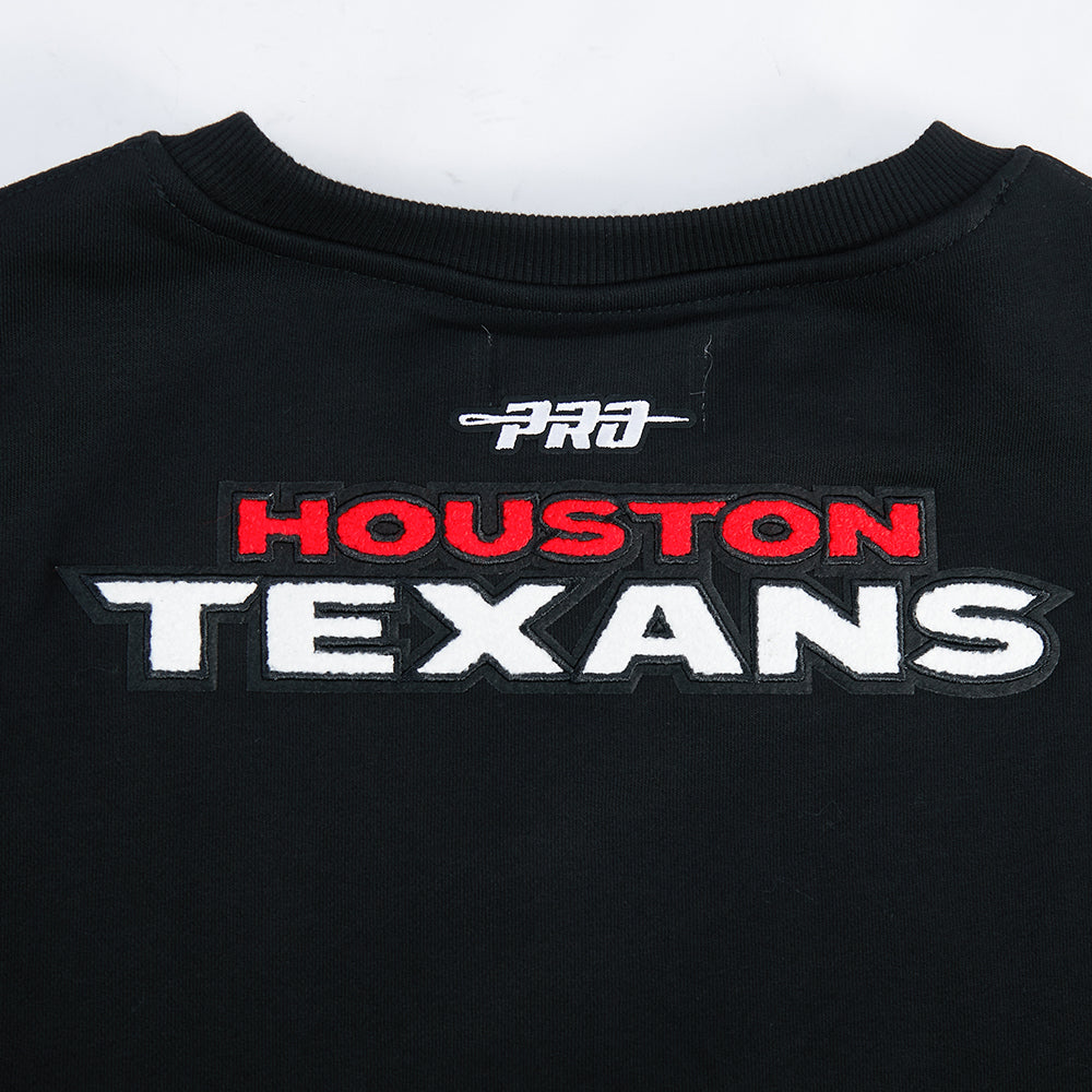 NFL HOUSTON TEXANS CJ STROUD #7 CLASSIC PNN WOMEN'S FLC CREWNECK (BLACK)