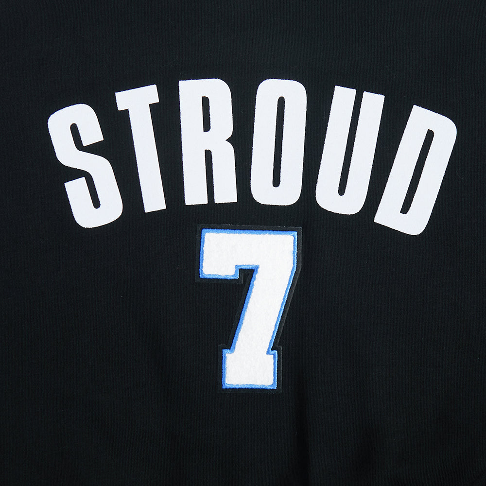 NFL HOUSTON TEXANS CJ STROUD #7 CLASSIC PNN WOMEN'S FLC CREWNECK (BLACK)