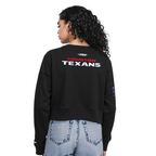 NFL HOUSTON TEXANS CJ STROUD #7 CLASSIC PNN WOMEN'S FLC CREWNECK (BLACK)