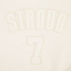 NFL HOUSTON TEXANS CJ STROUD #7 NEUTRAL CHANDAIL À COL ROND EN MOLLETON POUR FEMME (COQUILLE D'ŒUF)