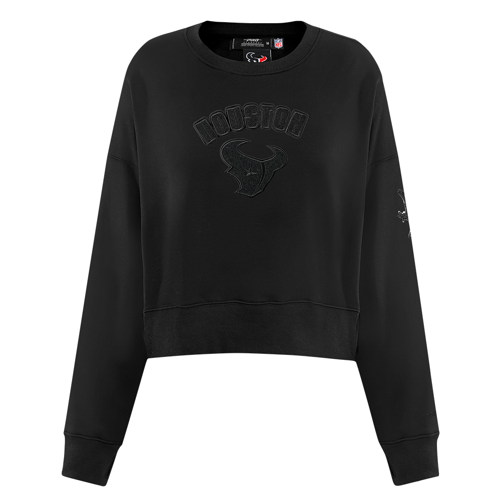NFL HOUSTON TEXANS TRIPLE BLACK CHANDAIL À COL ROND EN MOLLETON POUR FEMME (TRIPLE NOIR FEMME)