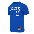 NFL INDIANAPOLIS COLTS CLASSIC MESH T-SHIRT EN JERSEY SIMPLE À RAYURES POUR HOMME (BLEU ROYAL)